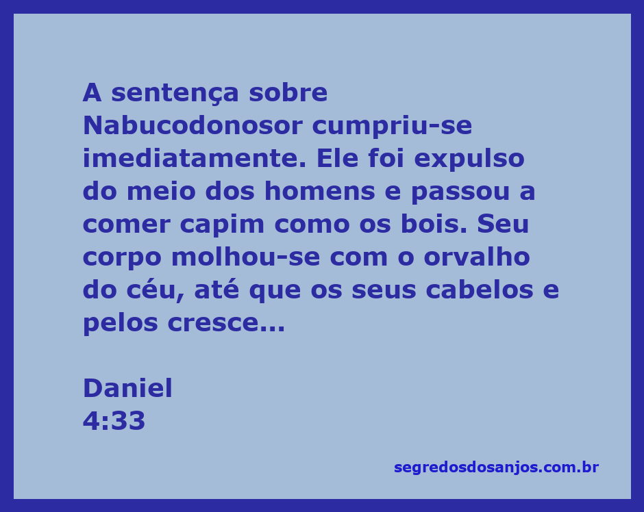 Representação artística de Nabucodonosor sendo expulso e comendo capim, simbolizando sua transformação e humilhação.