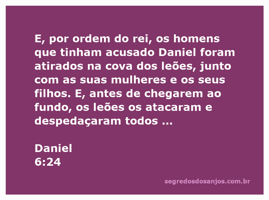 Representação artística da cova dos leões onde Daniel foi lançado, mostrando a punição dos acusadores.