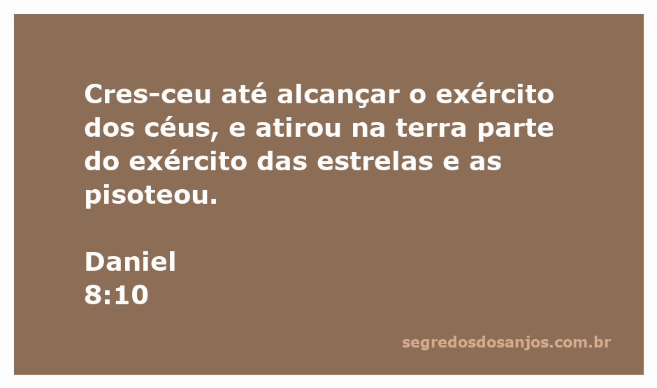 Imagem representativa de Daniel 8:10, simbolizando o crescimento de um ser celestial que atinge o exército dos céus e pisoteia as estrelas.