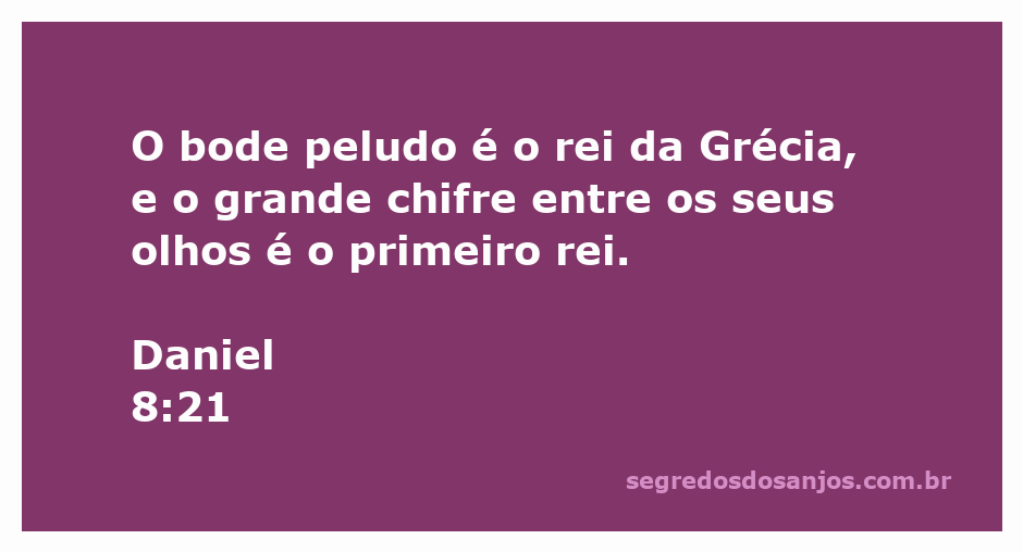 Imagem representativa do bode peludo simbolizando o rei da Grécia, conforme Daniel 8:21