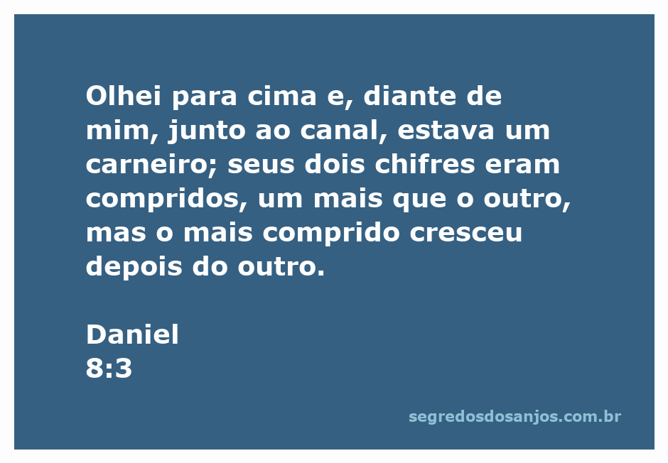Ilustração de um carneiro com dois chifres, um maior que o outro, simbolizando a visão de Daniel no canal.