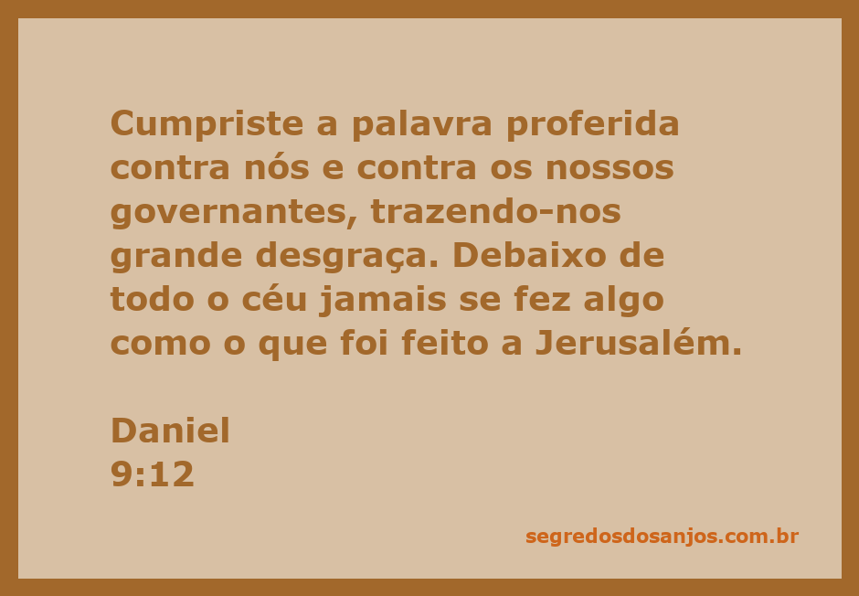 Ilustração da passagem de Daniel 9:12, refletindo sobre a desgraça que caiu sobre Jerusalém.