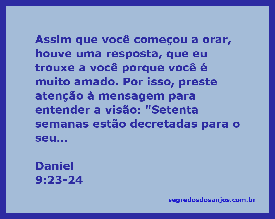 Imagem representativa do versículo Daniel 9:23-24, destacando a importância da oração e da revelação divina.