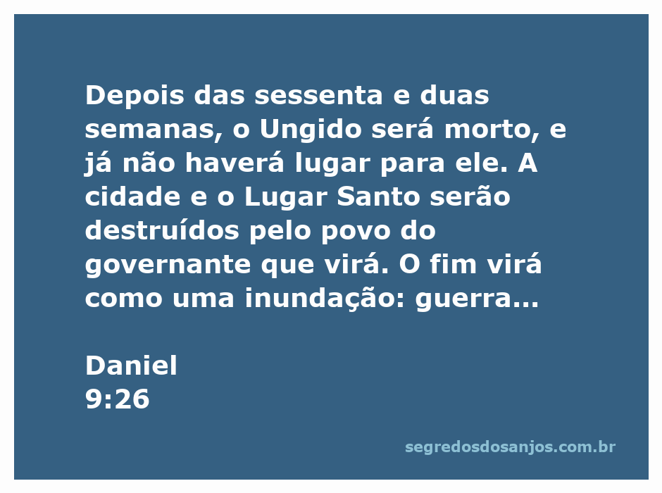 Representação artística da profecia de Daniel 9:26, destacando a morte do Ungido e a destruição da cidade e do Lugar Santo.