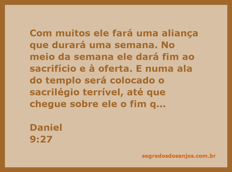 Ilustração representativa da aliança mencionada em Daniel 9:27, com símbolos de sacrifício e profecia.