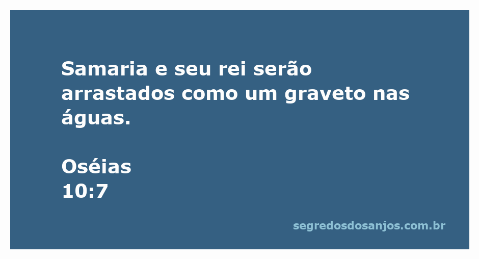Imagem representativa da passagem de Oséias 10:7, ilustrando Samaria e seu rei sendo levados pelas águas.