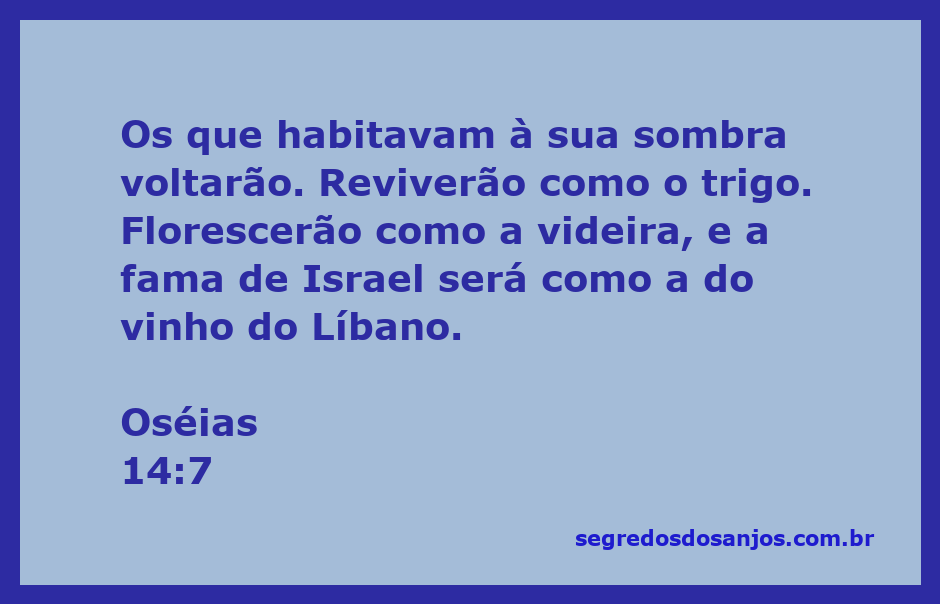 Ilustração de um campo de trigo e videiras sob a sombra de árvores, simbolizando a renovação e prosperidade de Israel conforme Oséias 14:7.