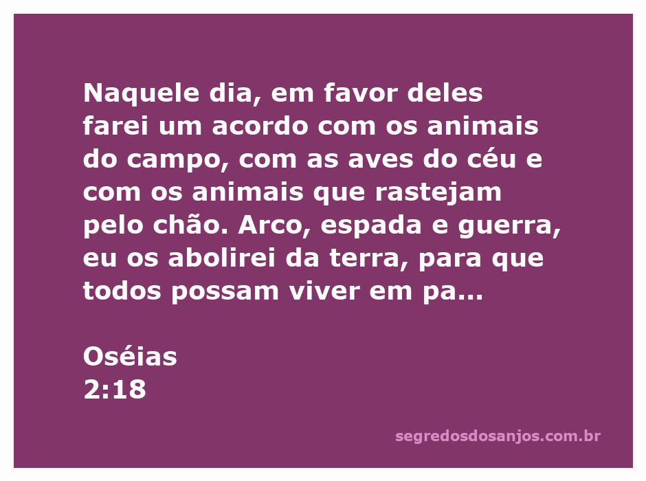 Imagem representativa de Oséias 2:18, simbolizando paz entre homens e animais na natureza.