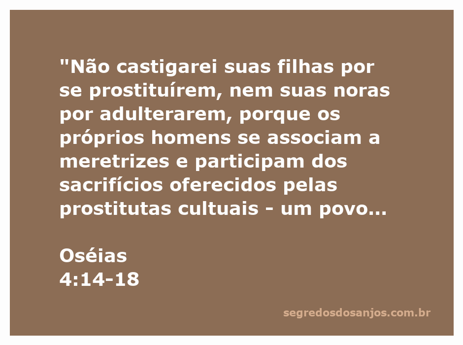 Ilustração da passagem de Oséias 4:14-18, destacando a rebeldia de Israel e a crítica à idolatria.
