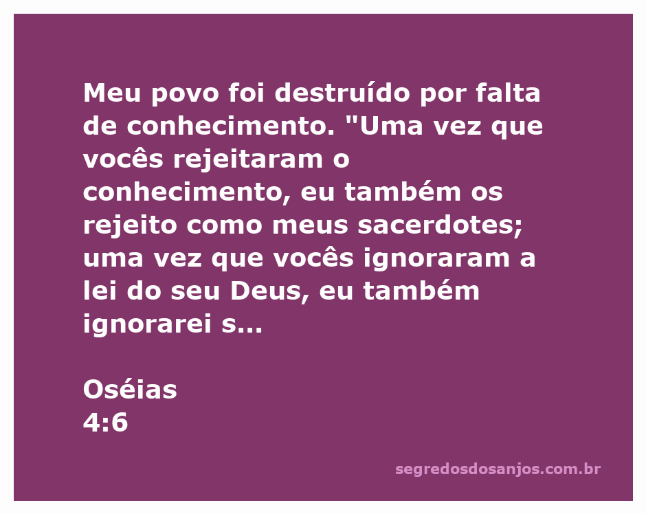 Imagem ilustrativa representando Oséias 4:6, enfatizando a importância do conhecimento espiritual.