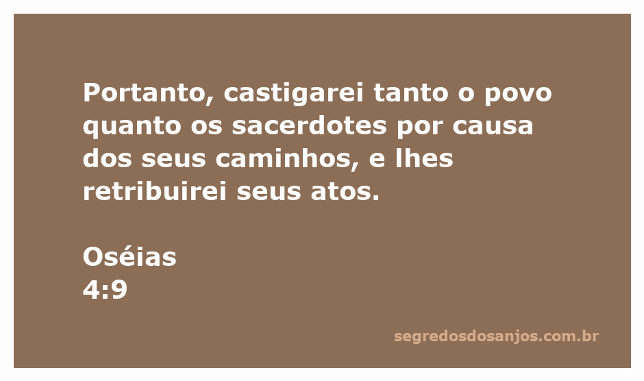 Imagem representando a passagem de Oséias 4:9, onde Deus fala sobre o castigo ao povo e sacerdotes por seus caminhos.