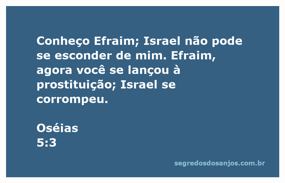 Imagem representativa da passagem bíblica Oséias 5:3, destacando a relação entre Deus, Efraim e Israel.