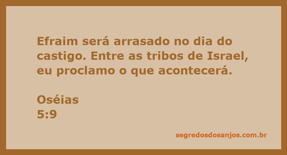Imagem representativa da advertência de Oséias sobre o castigo a Efraim e as tribos de Israel.