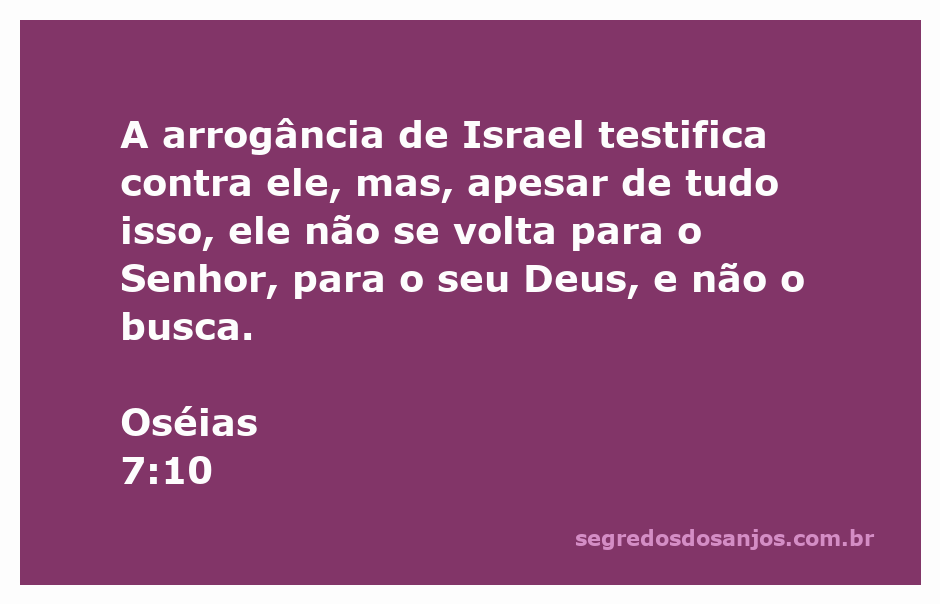 Imagem representativa da passagem de Oséias 7:10, destacando a arrogância de Israel e a necessidade de buscar a Deus.