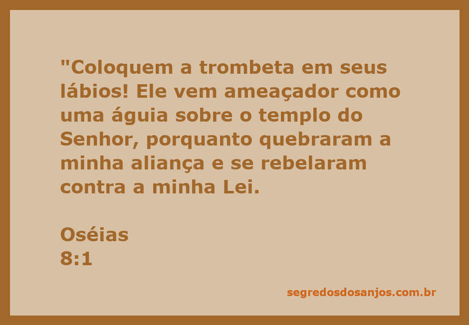Imagem de uma trombeta sendo tocada, simbolizando um alerta espiritual e a presença de Deus como uma águia.
