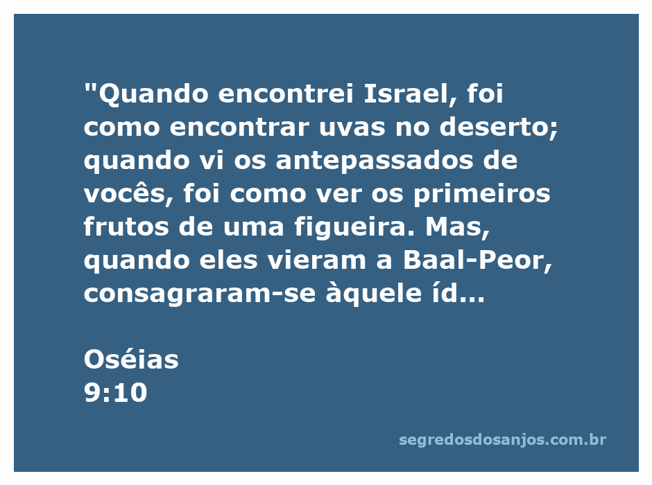 Uma representação artística de uvas no deserto, simbolizando a descoberta de Israel por Deus, com referências ao ídolo Baal-Peor.