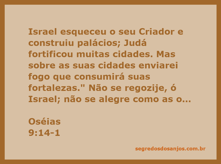 Imagem representativa da passagem de Oséias 9:14-1, ilustrando a advertência de Deus a Israel sobre a idolatria e a destruição iminente de suas cidades.