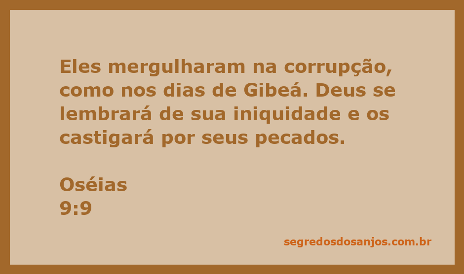 Ilustração representando a corrupção e a iniquidade mencionadas em Oséias 9:9, com referência aos dias de Gibeá.