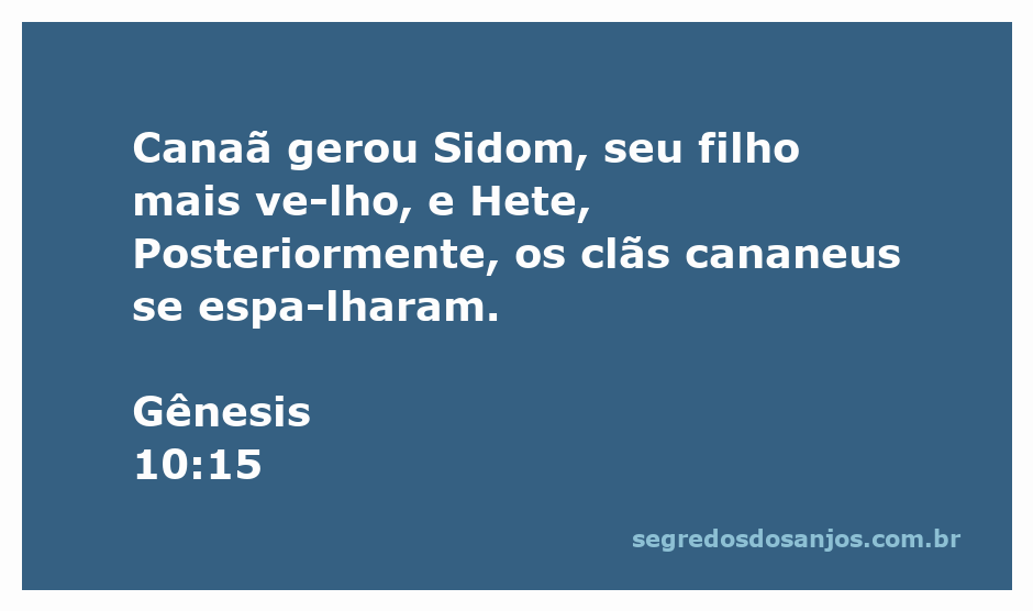 Representação da genealogia de Canaã, destacando Sidom e Hete
