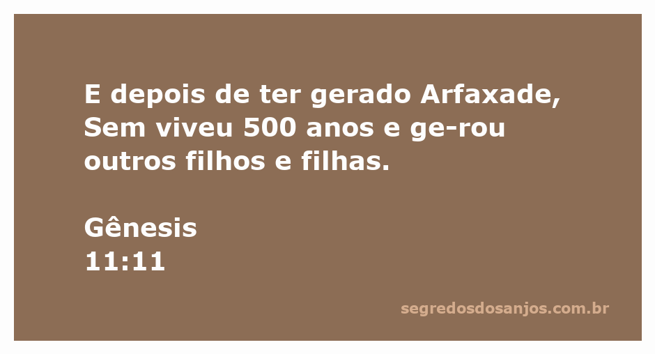 Representação da linhagem de Sem, filho de Noé, mencionando Arfaxade e sua vida longa.