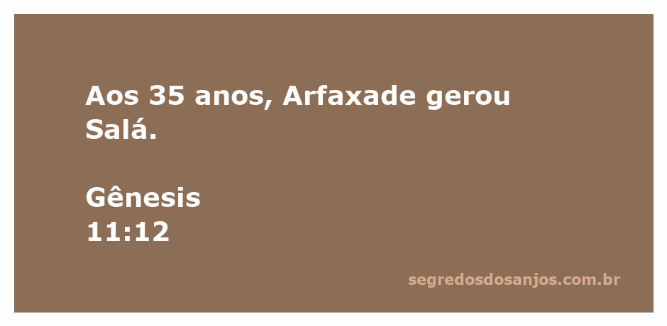 Representação da genealogia de Arfaxade, destacando seu filho Salá aos 35 anos.