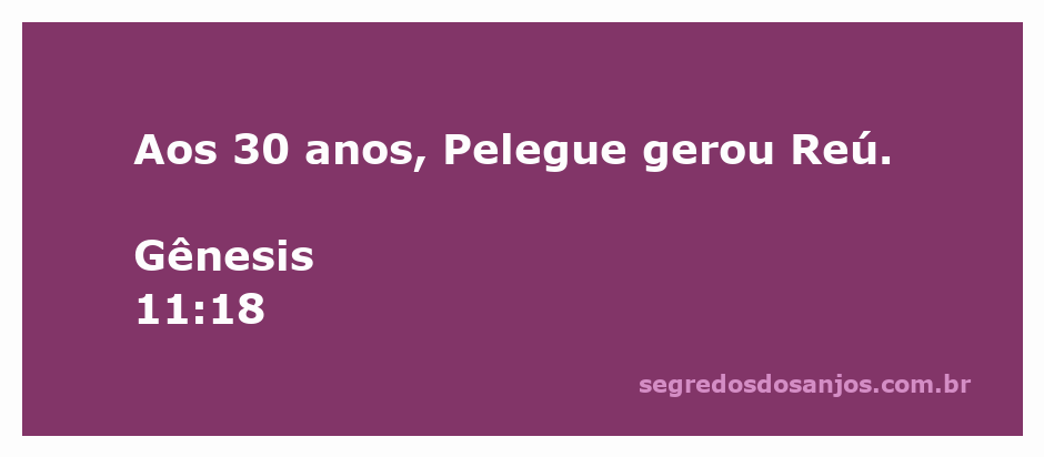 Pelegue gerando Reú aos 30 anos, conforme Gênesis 11:18.