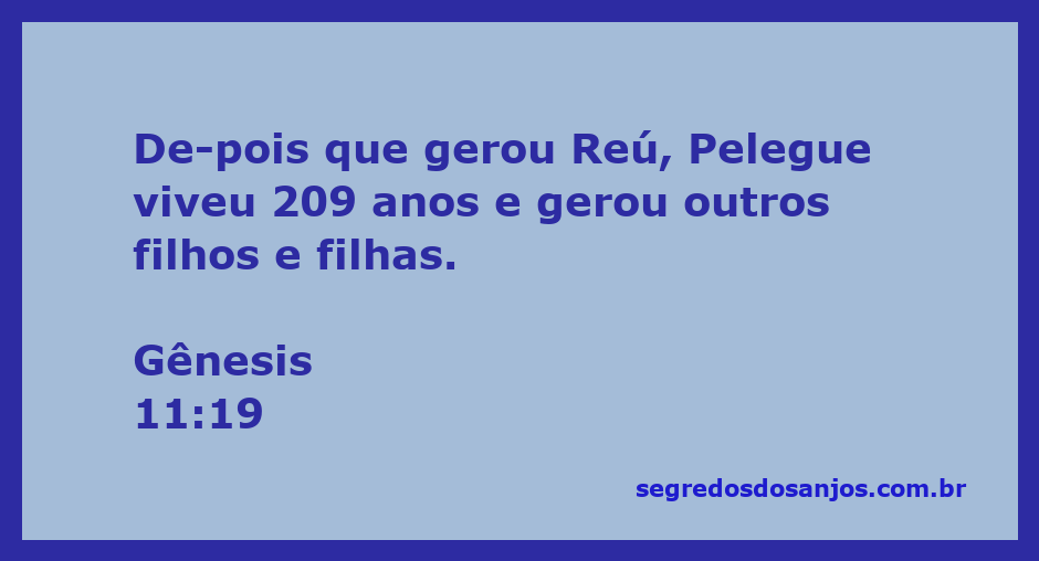 Genealogia de Pelegue mencionada em Gênesis 11:19