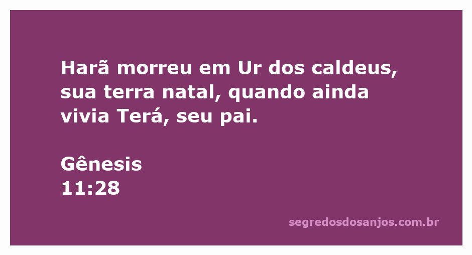 Representação da morte de Harã em Ur dos Caldeus, sua terra natal, enquanto seu pai Terá ainda estava vivo.