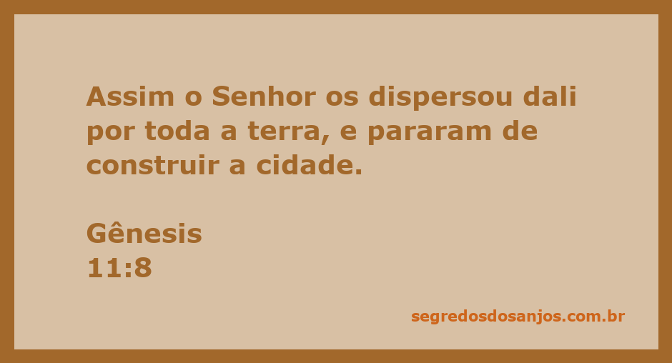Representação da dispersão da humanidade após a construção da Torre de Babel, conforme Gênesis 11:8.
