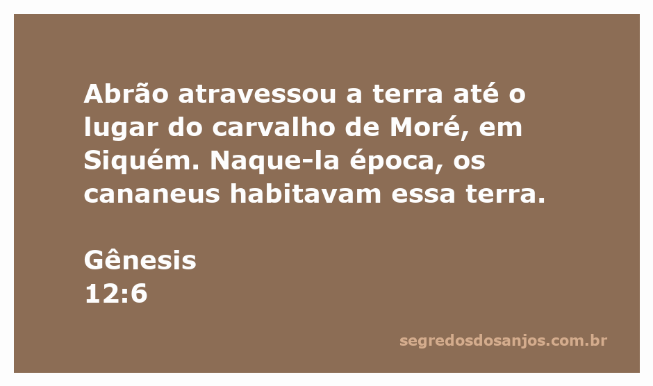 Abrão atravessando a terra de Canaã, com destaque para o carvalho de Moré em Siquém.