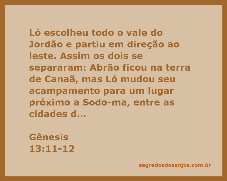 Imagem representativa da separação entre Abrão e Ló no vale do Jordão, destacando a escolha de Ló pelo leste em direção a Sodoma.