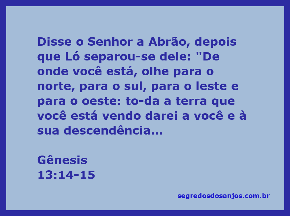 Imagem representativa de Deus falando com Abrão, indicando as direções da terra prometida.
