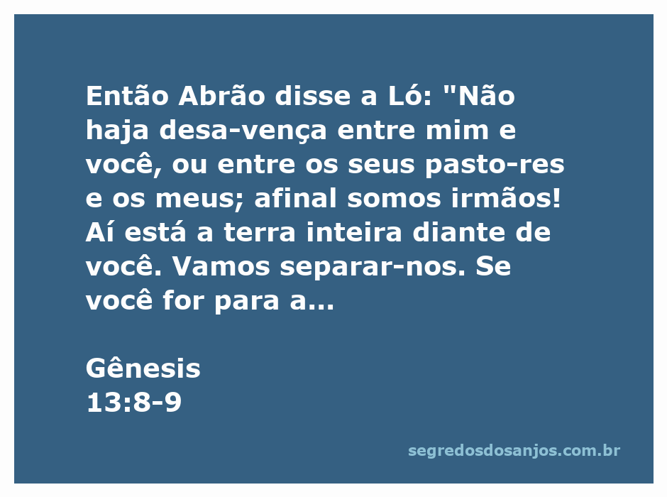 Abrão e Ló discutindo sobre a separação das terras, representando a harmonia entre irmãos.
