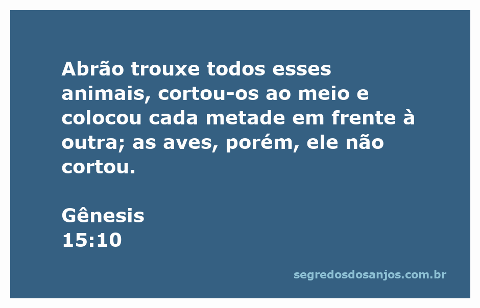 Abrão preparando animais para um ritual de aliança conforme descrito em Gênesis 15:10.