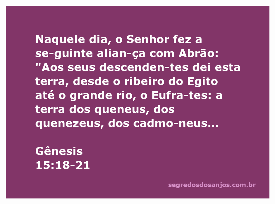 Imagem representativa da aliança entre Deus e Abrão, destacando a terra prometida desde o Egito até o Eufrates.
