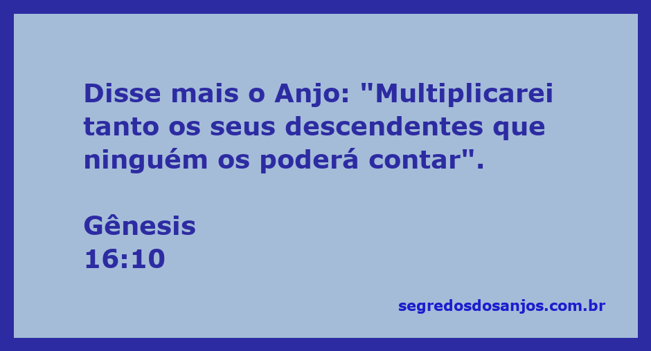 Imagem do Anjo falando a Hagar sobre a multiplicação de seus descendentes conforme Gênesis 16:10.