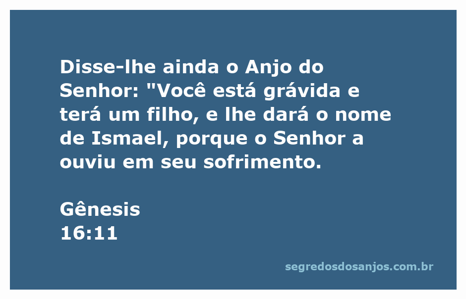 Imagem representativa do Anjo do Senhor anunciando a gravidez de Agar e o nome de seu filho Ismael.