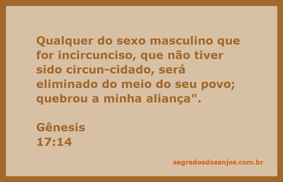 Ilustração do versículo Gênesis 17:14, destacando a importância da circuncisão na aliança de Deus com o povo hebreu.