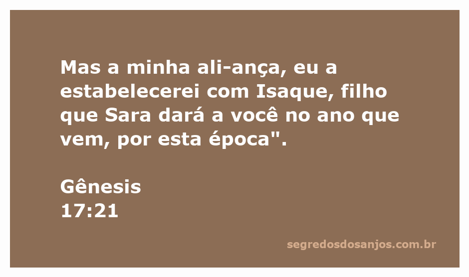 Imagem representativa do versículo Gênesis 17:21, destacando a aliança de Deus com Isaque.