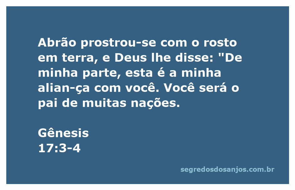 Abrão prostrado diante de Deus recebendo a aliança das muitas nações.
