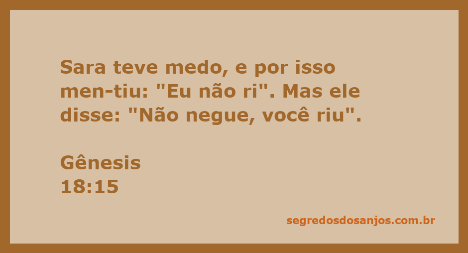 Sara negando que riu diante da promessa de Deus em Gênesis 18