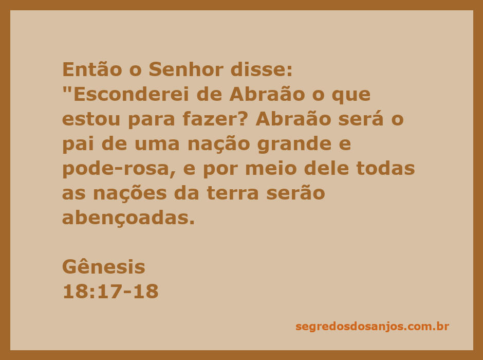 Deus revela a Abraão o seu plano de bênção para as nações.