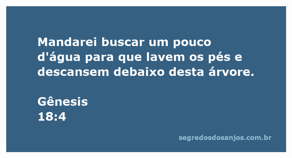 Homem oferecendo água para lavar os pés sob uma árvore, inspirado em Gênesis 18:4