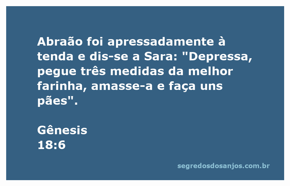 Abraão instruindo Sara a preparar pães com farinha