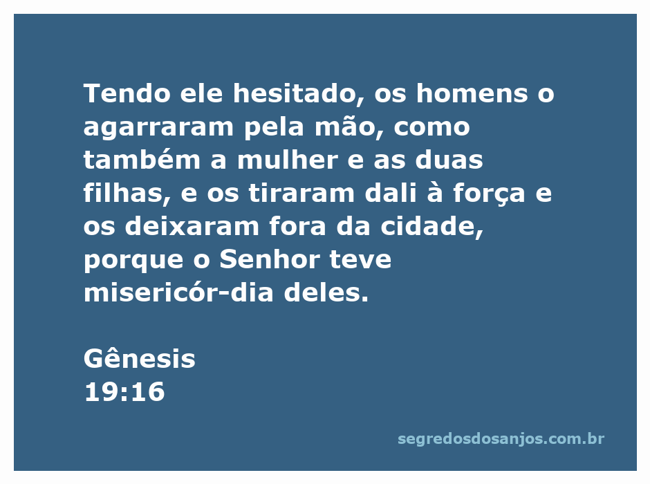 Anjo guiando uma família para fora de uma cidade em perigo, simbolizando a misericórdia divina.