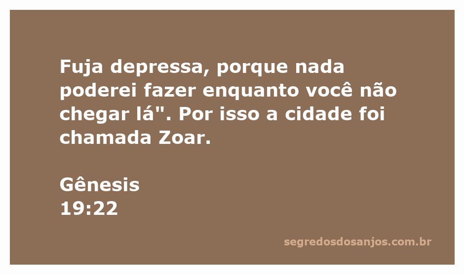 Imagem representando a fuga de Ló para a cidade de Zoar em Gênesis 19:22.