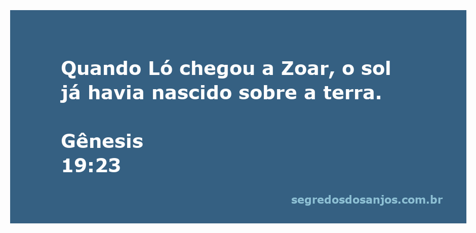 Ilustração de Ló chegando a Zoar com o sol nascendo ao fundo.