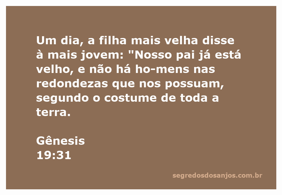 A cena de duas filhas conversando sobre a falta de homens na terra, inspirada em Gênesis 19:31.