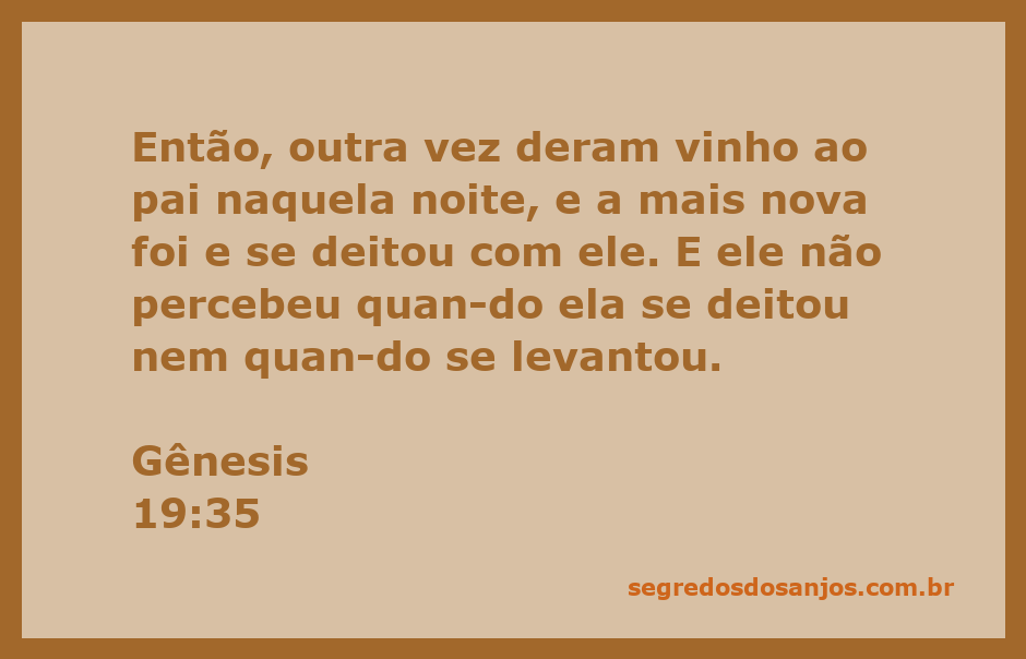 Ilustração da passagem bíblica Gênesis 19:35, mostrando uma interpretação simbólica da relação entre pai e filha.