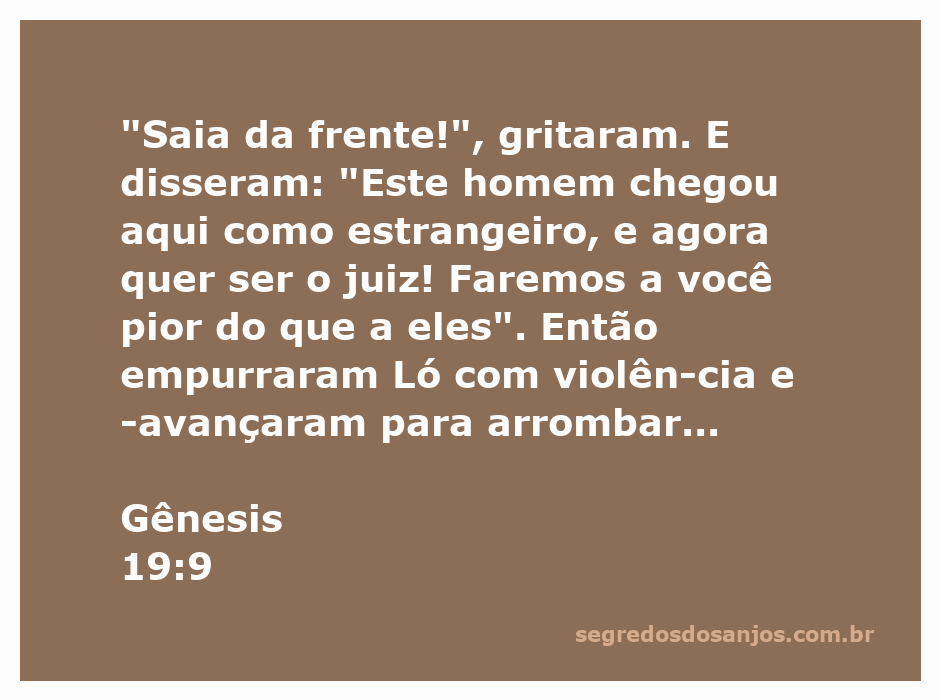 Ilustração de Ló sendo atacado por uma multidão que tenta arrombar a porta de sua casa em Sodoma.